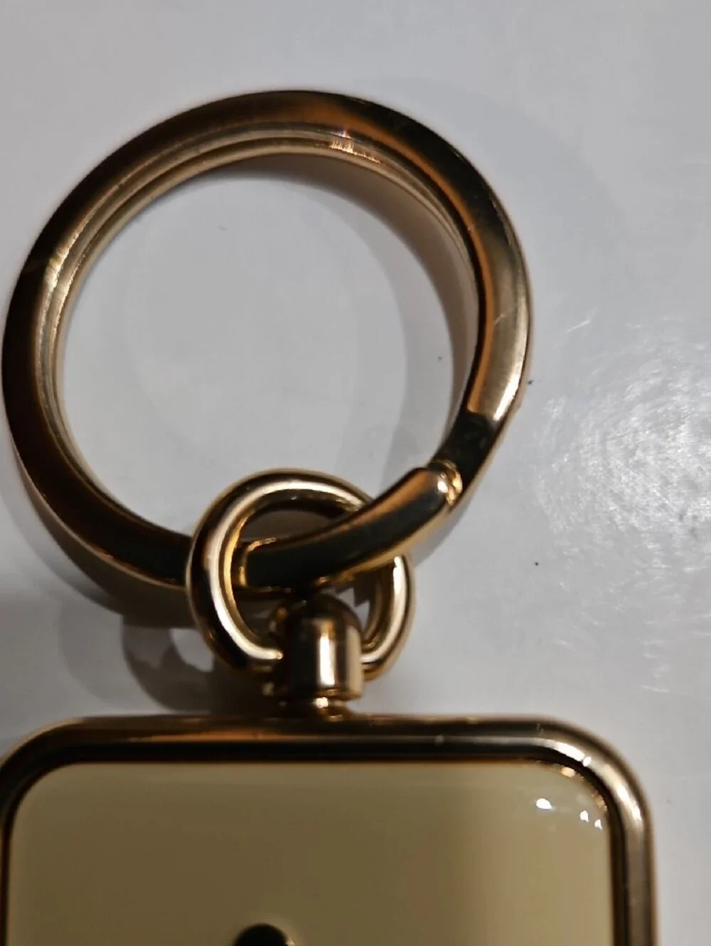 Coach Gold & Cream Horse And Carriage Logo Keyring / Bag Charm
